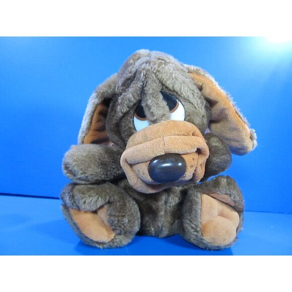 Vtg MTY International Plush Hound Puppy Dog Brown & Beige 8" Sad Eyes - Picture 1 of 8